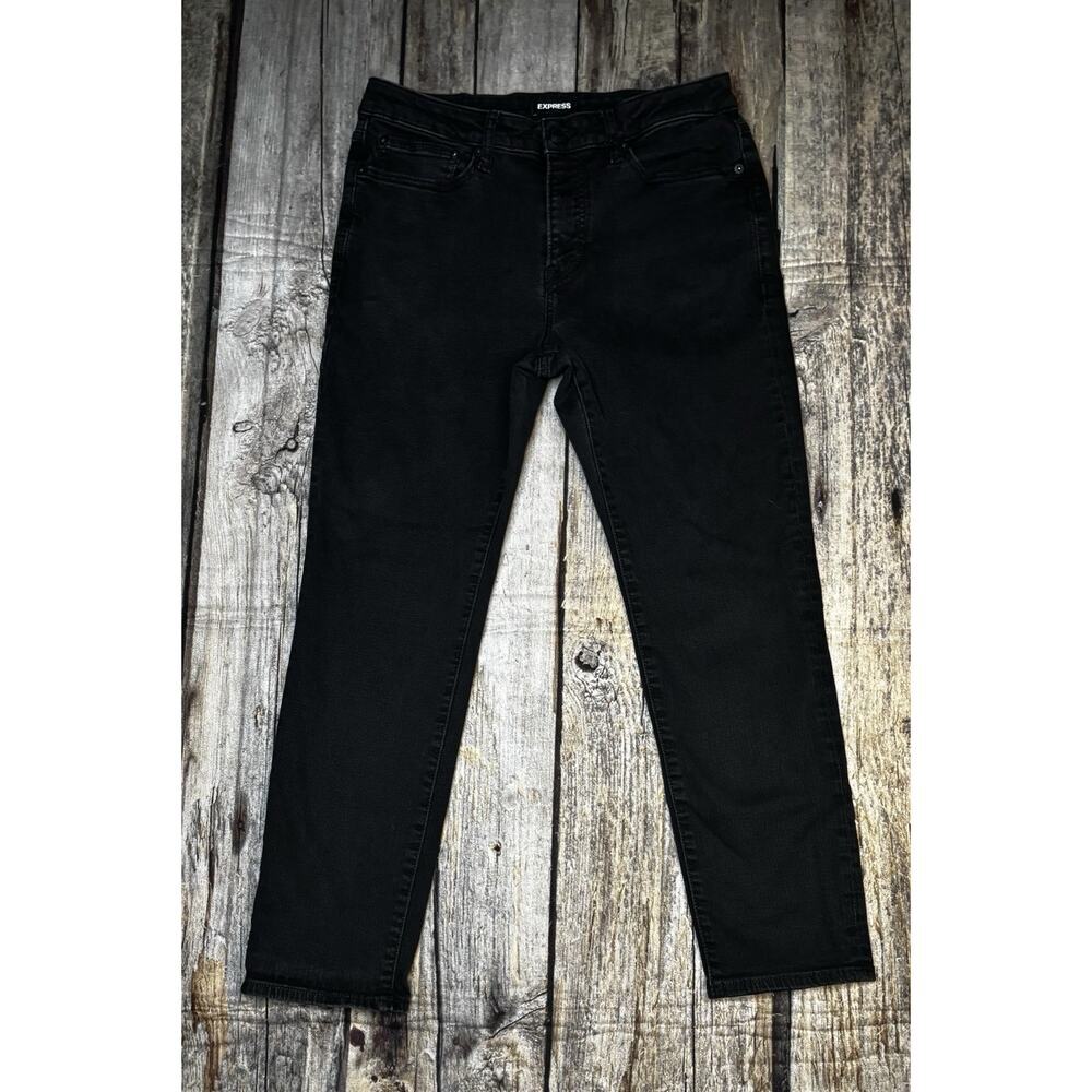 Express Men Black Slim Stretch Jeans Versatile Style Tag Size 33x30 Fits 32x27
